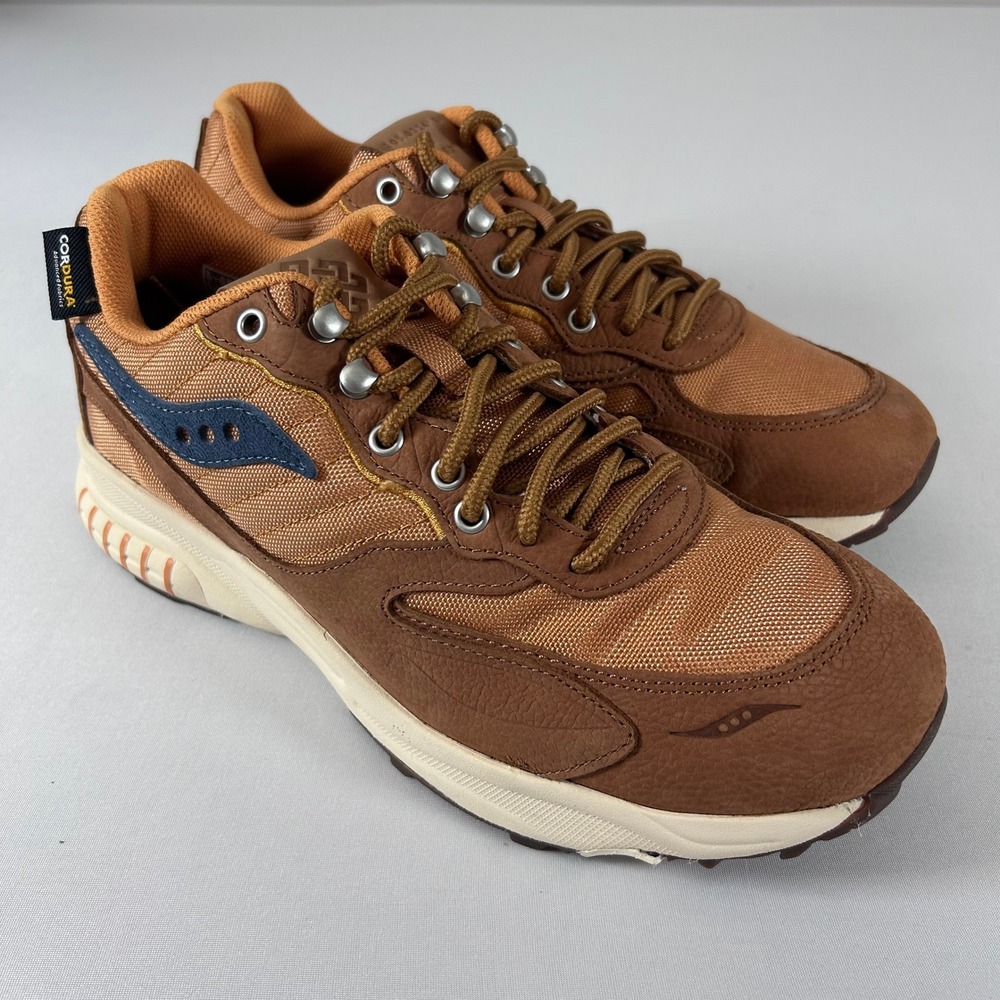 Saucony 3D Grid Hurricane Endless Knot Shoes 8.5 Brown Cordura Outdoor Sneakers